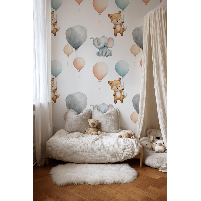 Papier peint fond animal blanc, Peler et coller