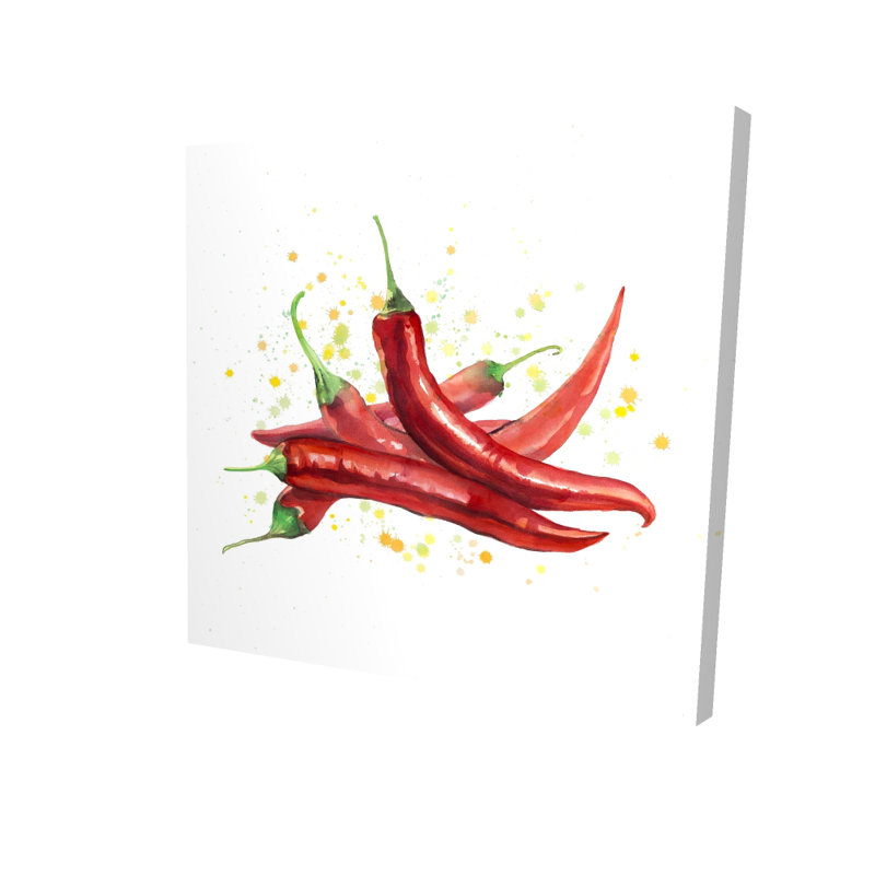 Toile rouge piments forts | Décoration murale de cuisine | Style maison