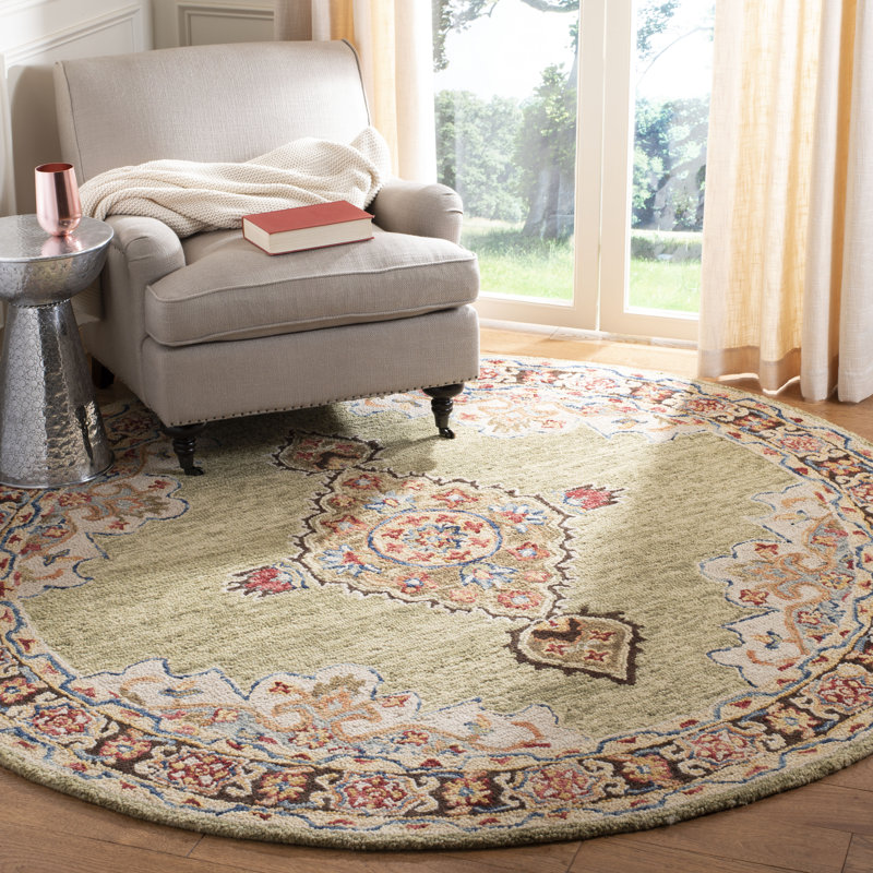 Tapis oriental en laine touffeté à la main Wimpole, Rond 7 pi