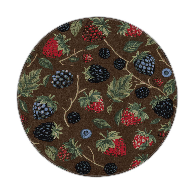 Tapis d'intérieur et d'extérieur brun Nature, Rond 5 pi