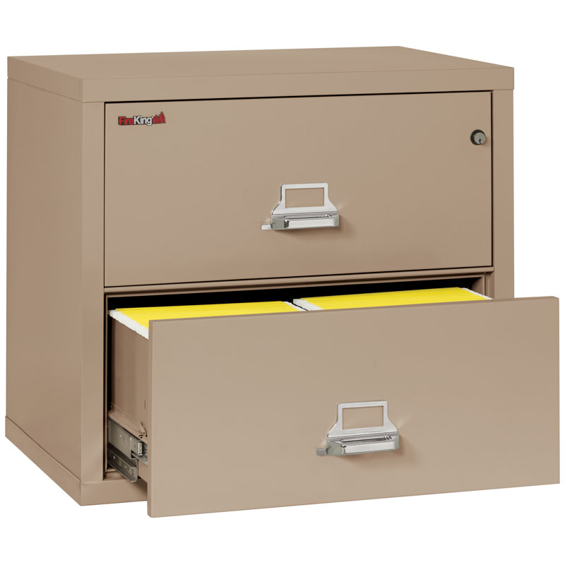 Fireproof 2 - Drawer File Cabinet, Key Lock, Taupe