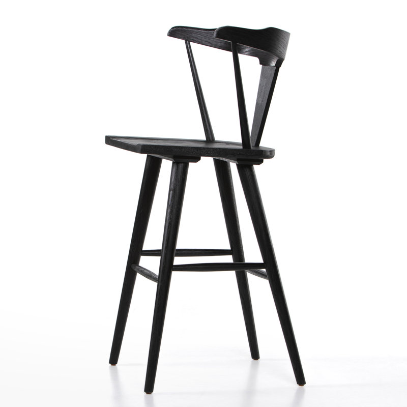 Garth Ripley Counter & Bar Stool, Bar Stool (29" Seat Height), Black Oak