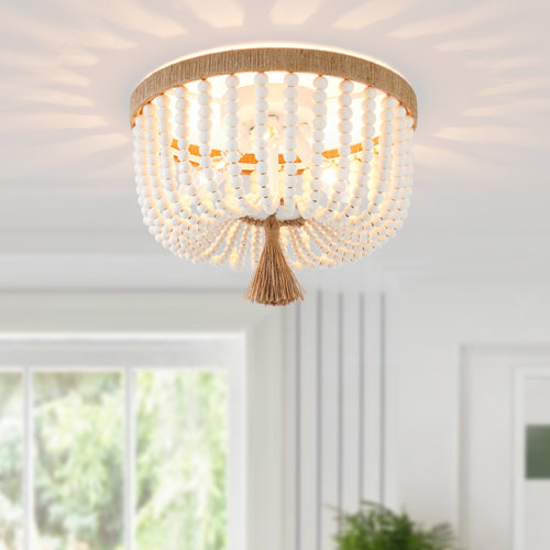 Dakota Fields Diomede Solid Wood Flush Mount Lighting & Reviews | Wayfair