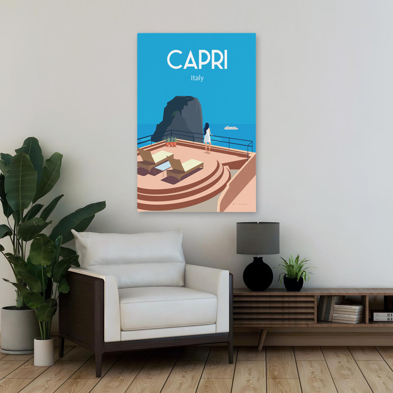 Capri - aventure Publicité bleu Capri Art, H 24 po x l 16 po