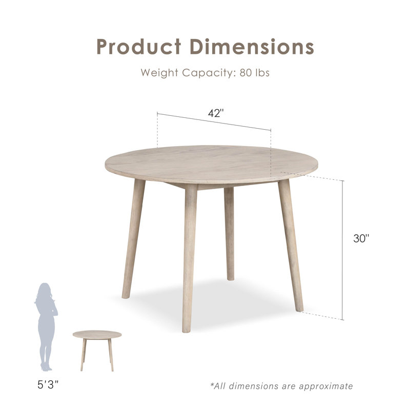 Angela Round Dining Table, Natural Wood