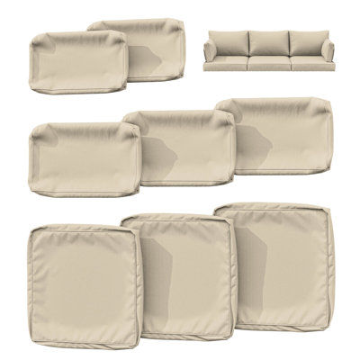 Cartert 8 Pcs Outdoor Cushion Covers Set For Outdoor Cushions and Patio Furniture Cushions Cover, Only Covers 