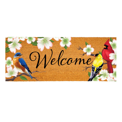 Bouquet pour oiseaux What She Shed, tapis en fibre de coco, 60 po x 24 po