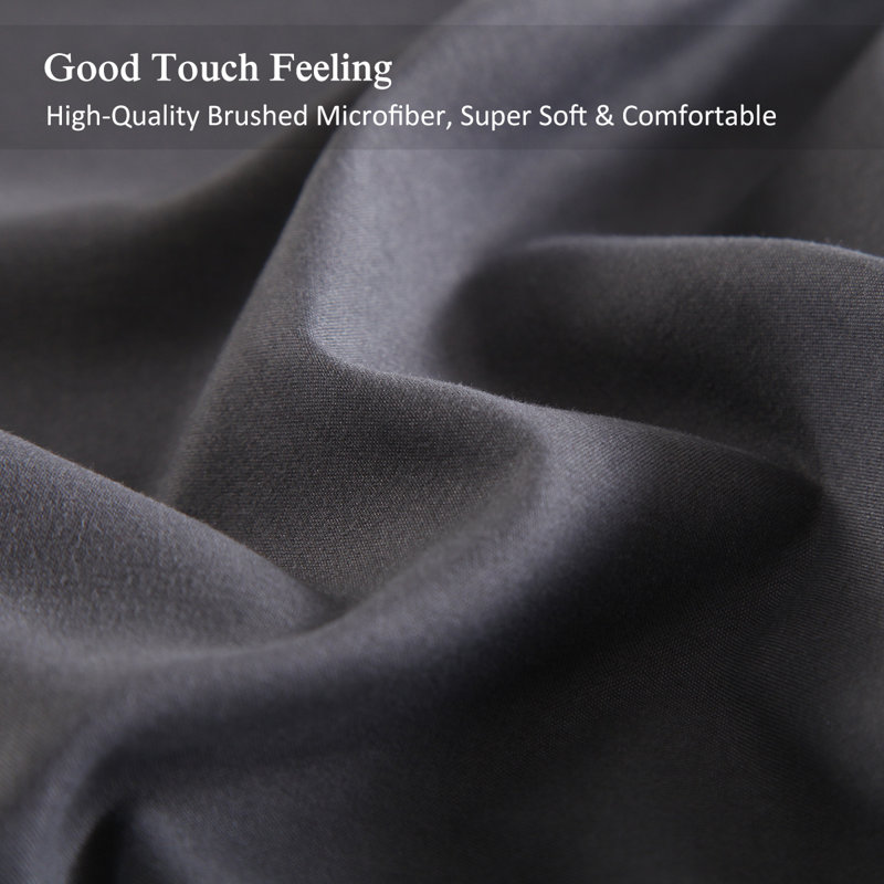 Full Dark Grey Microfiber Deep Pocket Bed Sheet Set