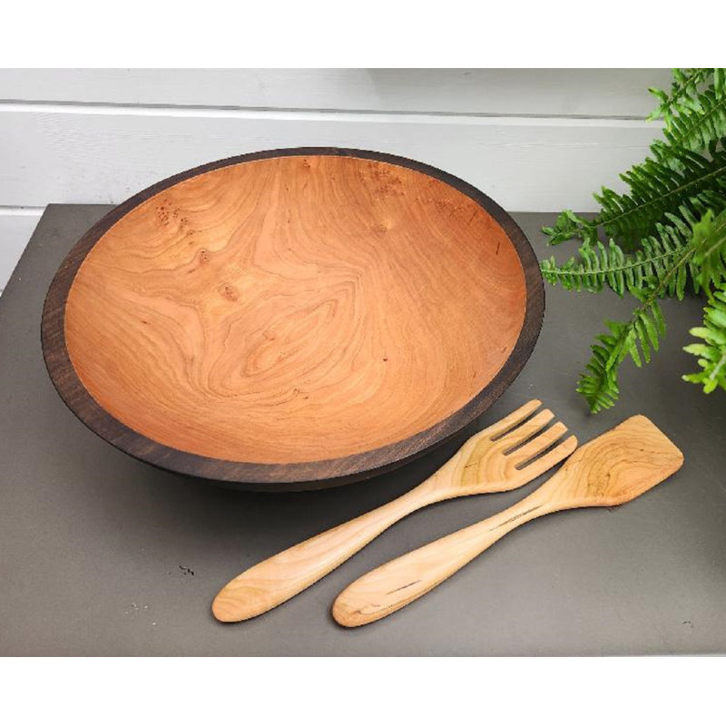 12 InchEbony Cherry Bowl with servers