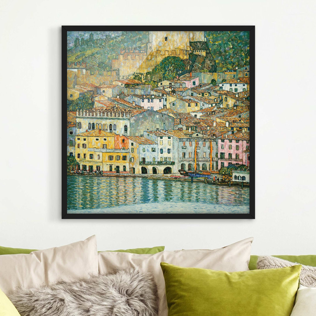 Gerahmtes Poster Malcesine Am Gardasee von Gustav Klimt