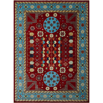 Abrego One-of-a-Kind 9'11" X 13'8" Wool Area Rug in Red