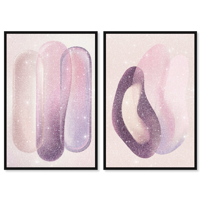 Berry Love Set Set by Oliver Gal, 92"H x 62"W, Black Floater Frame