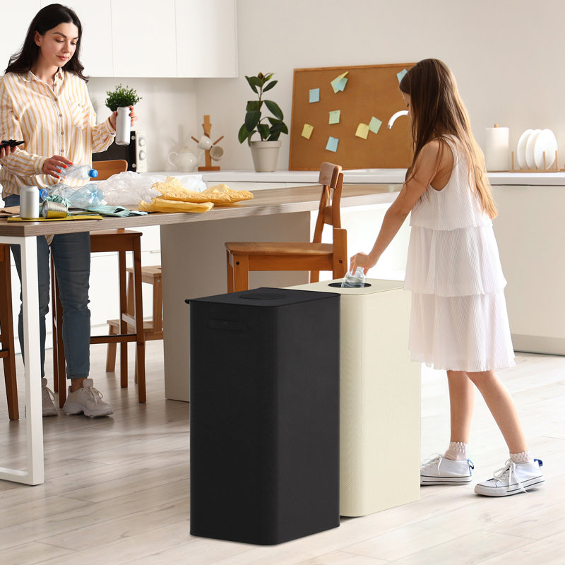 Grand panier à linge 100l avec couvercle, panier à linge pliable avec couvercle et sac intérieur réutilisable, grand panier à linge sale pour salle de lavage, salle de bain, dortoir, chambre à coucher, blanc