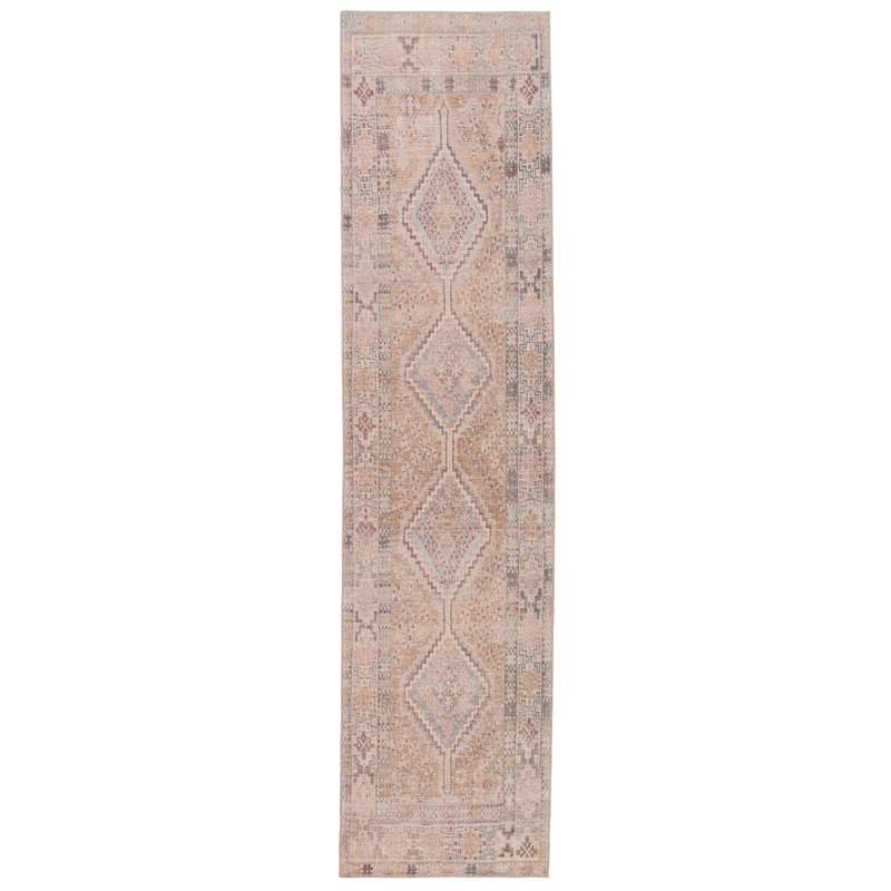 Machine Washable Causglen Southwestern Light Pink Area Rug, Runner 2'6" x 10'