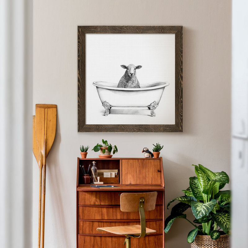 Bobine V-impression sur toile encadrée, H 31,5 po x l 31,5 po x P 1,5 po, Encadré de bois de noyer