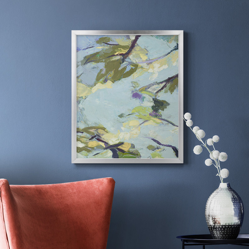 Toile encadrée de qualité supérieure Aqua Sky - prête à être accrochée, Argent, H 20 po x l 16 po