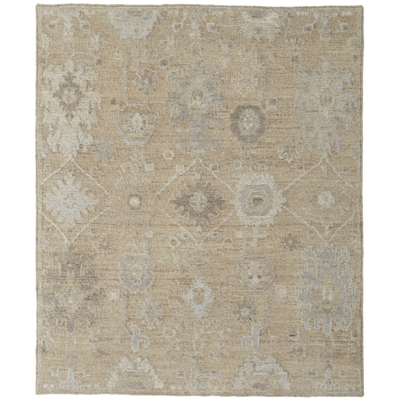 Sonza Performance Hand Knotted Wool Floral Indoor Rug, Rectangle 9'6" x 13'6"