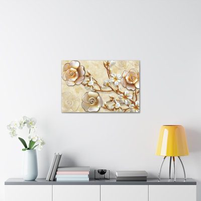 Yellow Flowers 3D Flower Canvas Wall Art