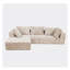 Modulaire moderne avec méridienne modulaire en forme de L et canapé en L, canapé rembourré 3 places beige, utilisation dans le salon, siège mi-ferme, Standard 100 By®, beige assemblé pour la chambre à coucher, design américain,-136892443