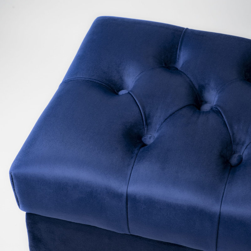 Juliano Velvet Upholstered Storage Bench, 47 cm H x 100 cm W x 30 cm D