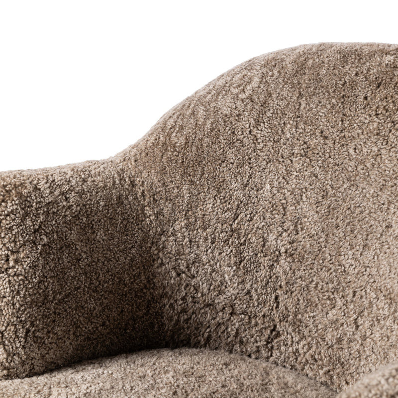 Aurora 26" Wide Swivel Armchair, Taupe Shearling