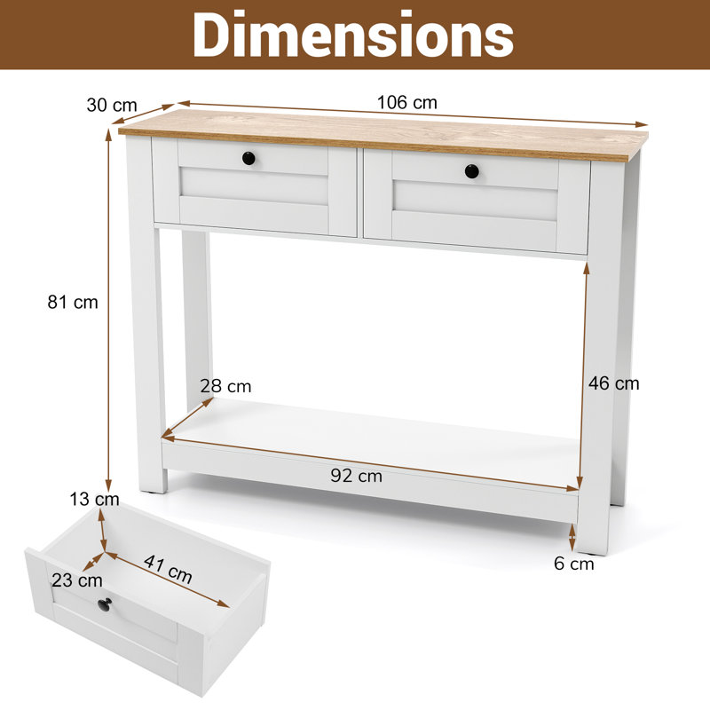 106 cm W Console Table
