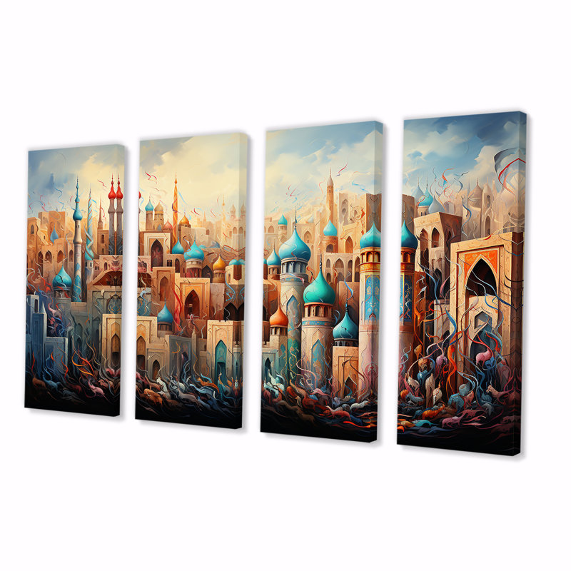 4 pièces d'art mural, H 32 po x l 64 po