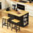 48Inch Kitchen Island With 2 Bar Stools-1733140397