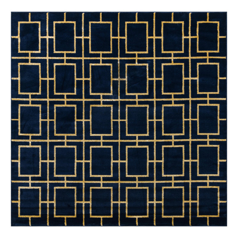 Tapis bleu marine Corando, Carré 7 pi 10 po
