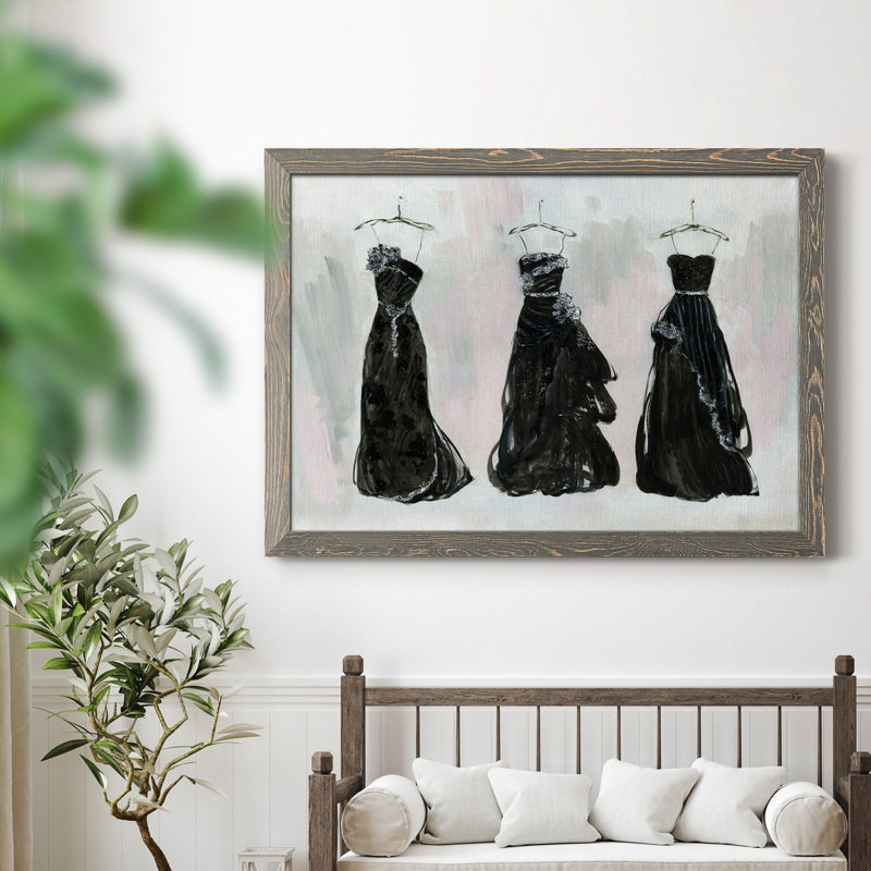 Noir et bling I - peinture encadrée, Gris, H 31,5 po x l 23,5 po x P 1,5 po, Pas de tapis