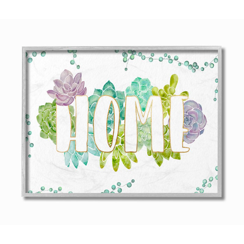 Impression sur toile, "home succulent floral green aquarelle" , impression sur toile, H 11 po x l 14 po