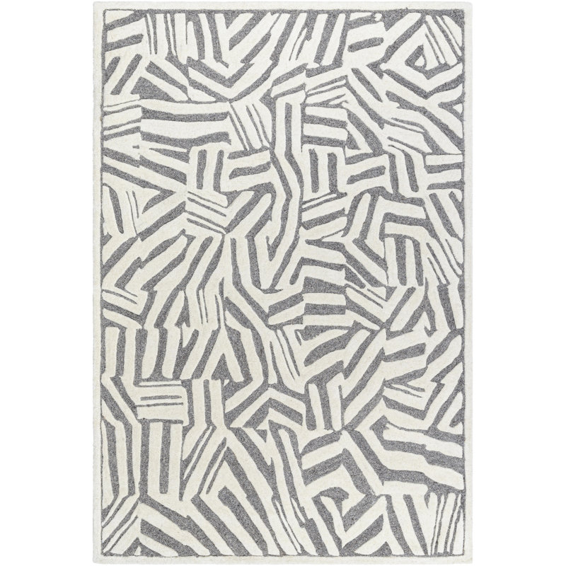 Ameeran Hand Tufted Wool Indoor Rug, Rectangle 9' x 12'