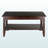 Reid Brown Finish Rectangular Coffee Table With Lower Shelf, 17.75" H X 36.75" W X 20.85" D