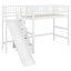 Lit mezzanine peu encombrant avec escalier de rangement, glissade et lumières DEL-133286687-133286688