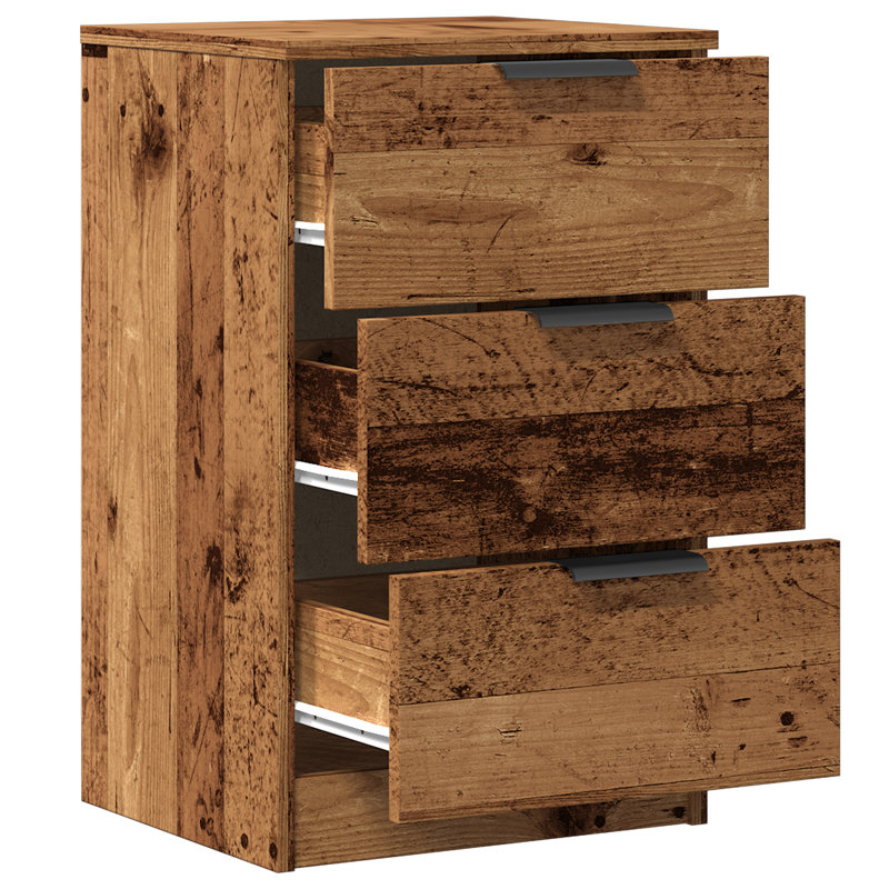 Bissette 40cm W Bedside Table, Reclaimed Wood