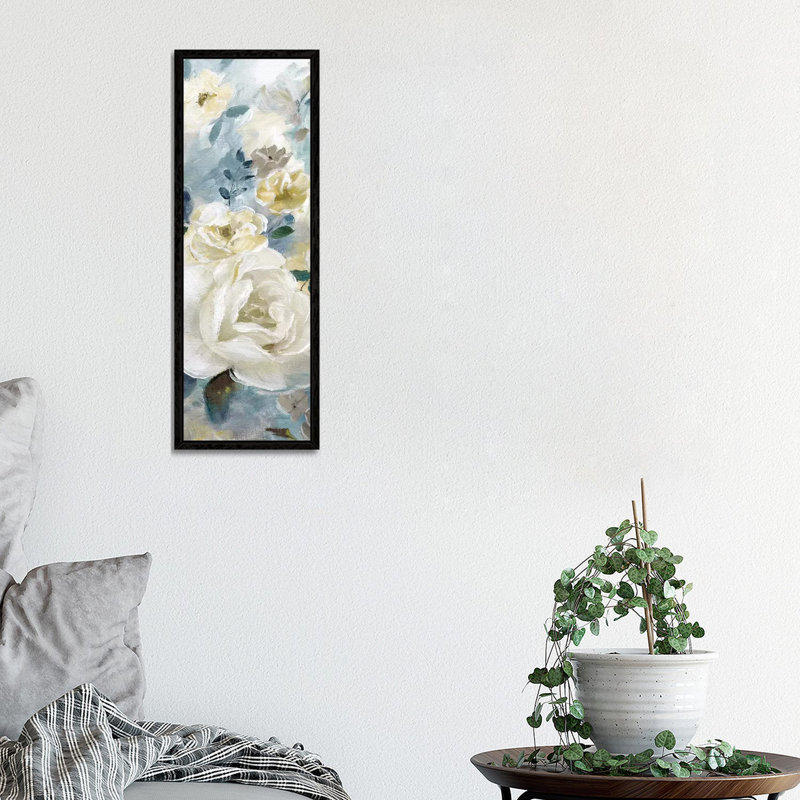 Simple Bright And Bold Detail II by Nan - Panoramic Painting on Canvas, 30.48 cm H x 91.44 cm W, Black Framed Canvas
