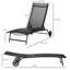 Outsunny Chaise Lounge Outdoor, 2 Piece Set With Wheels And 5 Adjustable Positions For Patio, Beach, Yard, Pool, Black-635234074