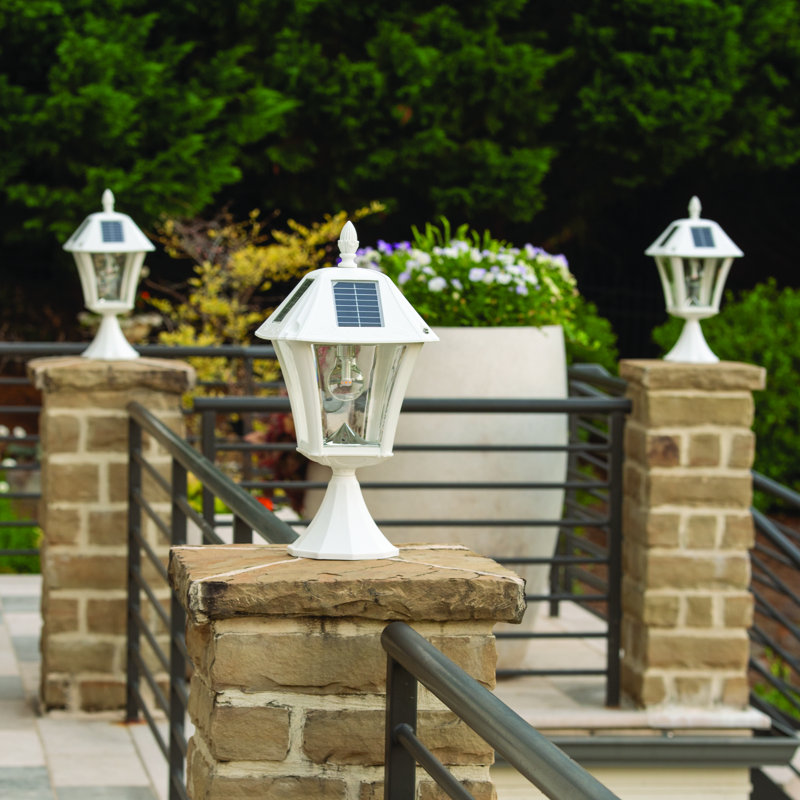 Baytown II White Outdoor Solar LED Lamp Post Light