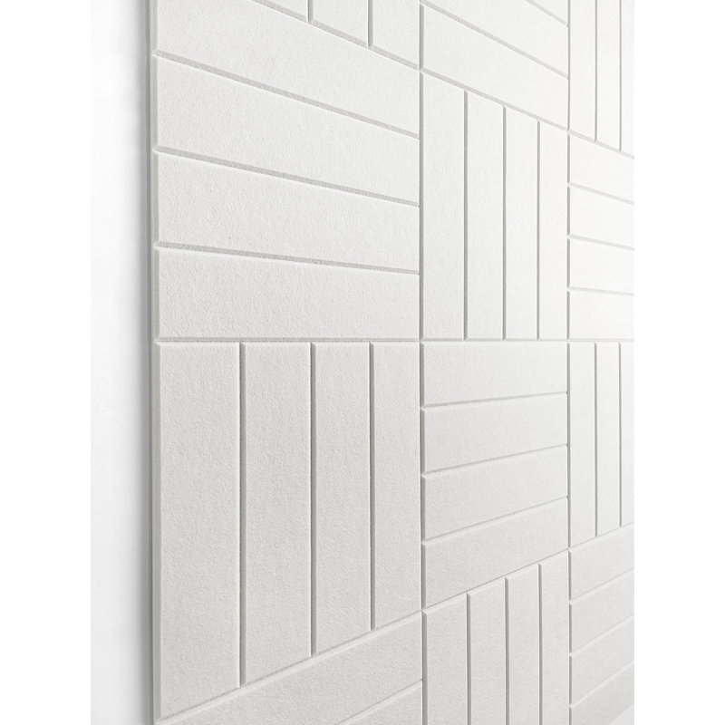 Warm White Large Felt Wall Tiles with Removable Adhesive Tabs