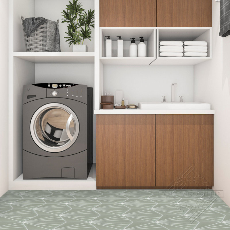 Spark C 7.87" x 9.09" Cement Patterned Wall & Floor Tile, Blush