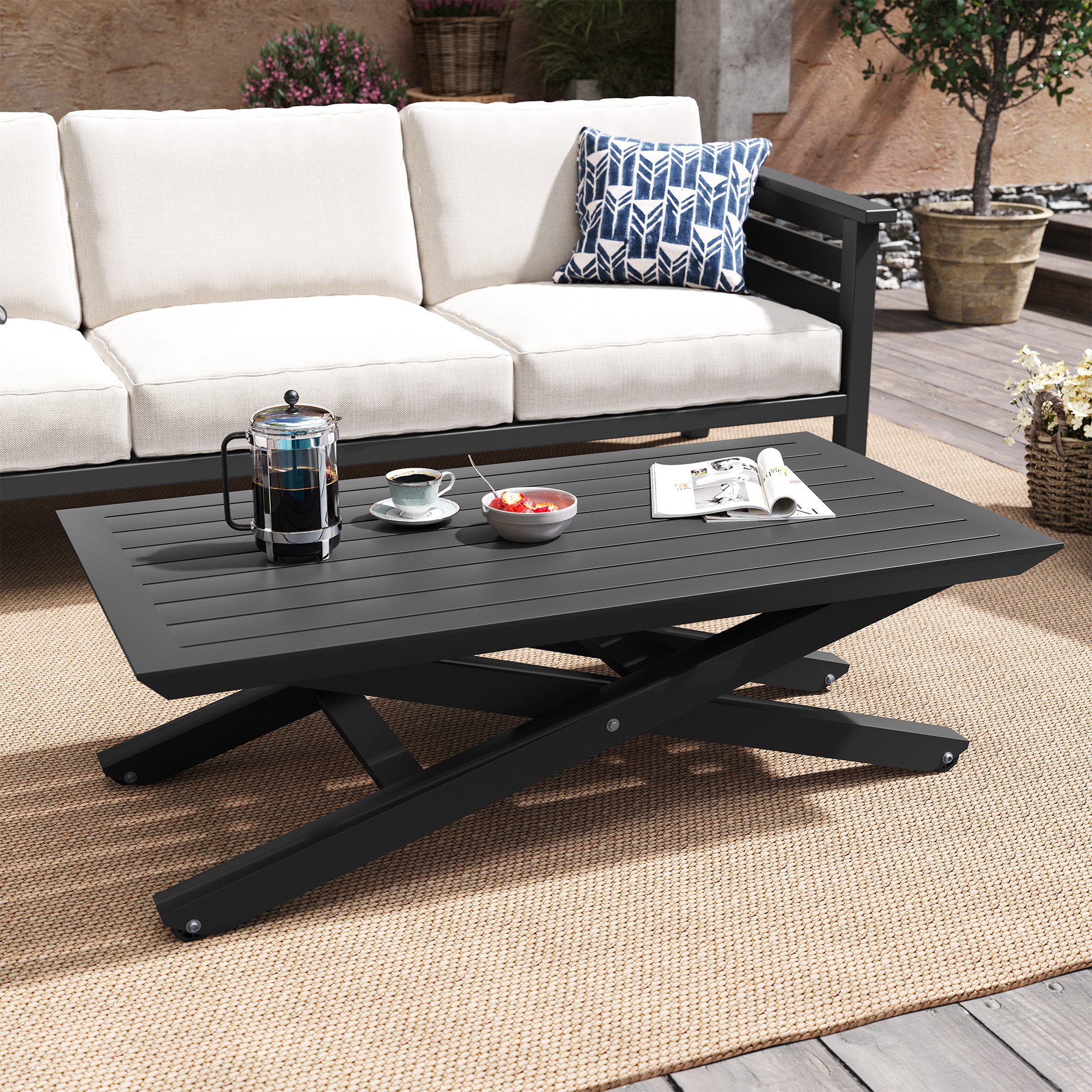 Red Barrel Studio® Lift top Outdoor Coffee Table & Reviews Wayfair