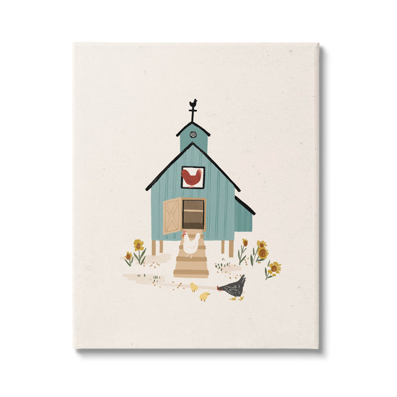 "Grazing Chickens Hens Farm", art mural par Loni Harris, L 16 po x H 20 po