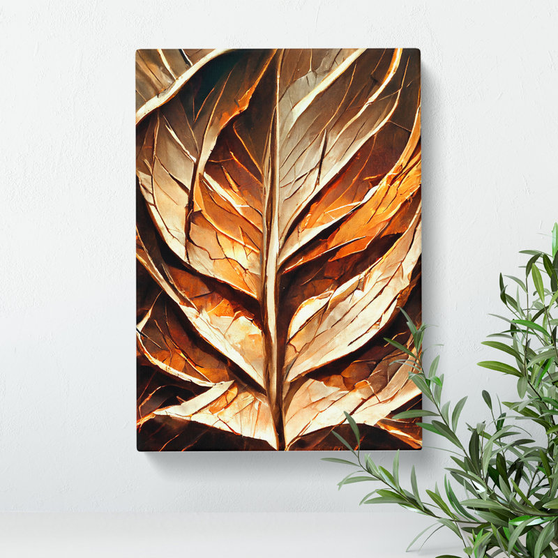 Abstract Autumn Leaf No.5 - Wrapped Canvas, 50cm H x 35cm W x 3cm D