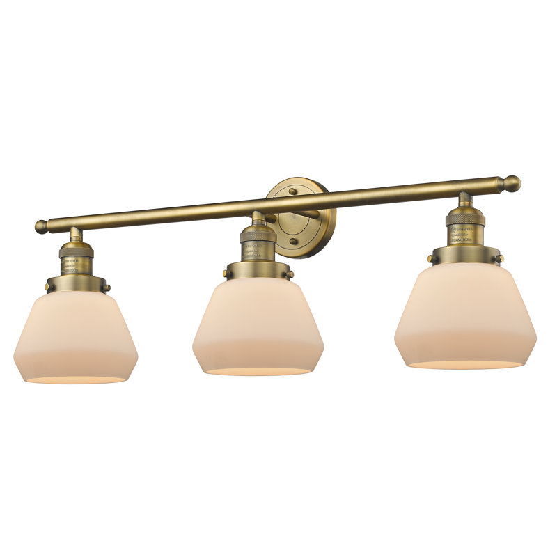 Chill 3 - Light Dimmable Vanity Light, Matte White Cased, Brushed Brass