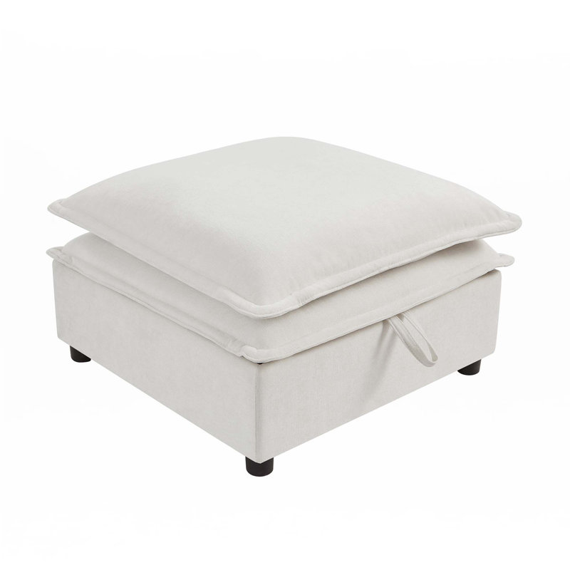 U-Shaped Modular Sofa, Beige Polyester
