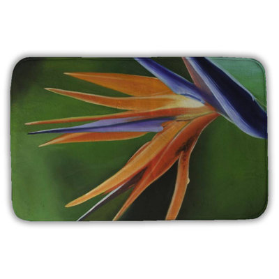 Bird of paradise flower Bath Mat with Non-Slip Backing - Quick Dry Memory Foam Bathroom Rug - Absorbent - Modern Plush Spa-Style - Machine Washable