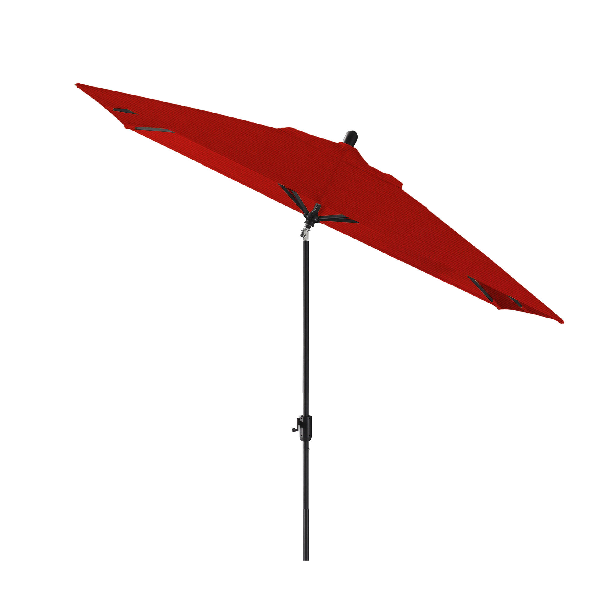 Olivier 116.7'' Outdoor Umbrella, Canvas Jockey Red Sunbrella® Canvas, Black Sapphire