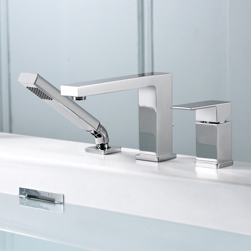Single Handle Deck Mounted Roman Tub Faucet, Chrome