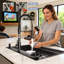 Évier de cuisine en cascade de 33 po noir Gunmetal, robinet escamotable 2 en 1, poste de travail avec rebord, revêtement Nano, évier à condensation de conception moderne 33 po, cuve simple, drainage rapide et silencieux