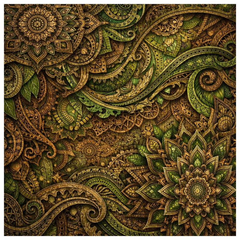 Coussins décoratifs complexes à motif de feuilles de mandala, 14 X 14 pouces